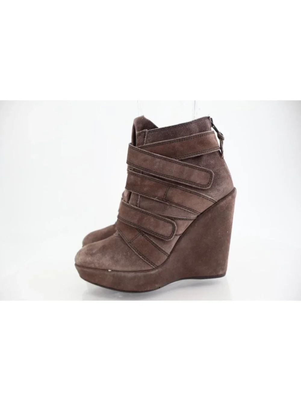 Stuart Weitzman Boots Womens 7.5 Wildchild Ankle Booties Brown Suede Strappy